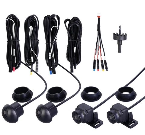 360 Автомобильная камера 360 на автомобиле, боковая 3d камера с обзором, бесшовная Автомобильная панорамная камера с несколькими углами для автомобилей - изображение