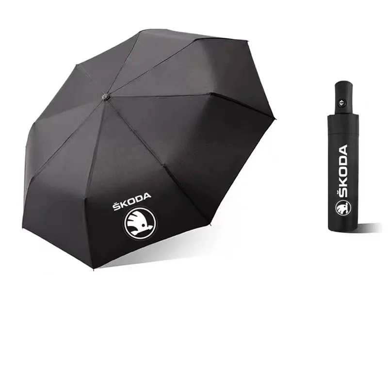 

Car-Styling Umbrella For Skoda A7 8 Octavia Kodiaq Karoq Rapid Fabia Windproof Automatic Sun Beach Umbrella Car Travel Umbrella