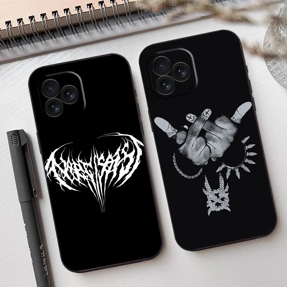 N-Narcissist O-Opium Carti Ken Carson Phone Case for iPhone 12 11 13 14 15 16 Max Pro Plus Black Soft Silicone Cover