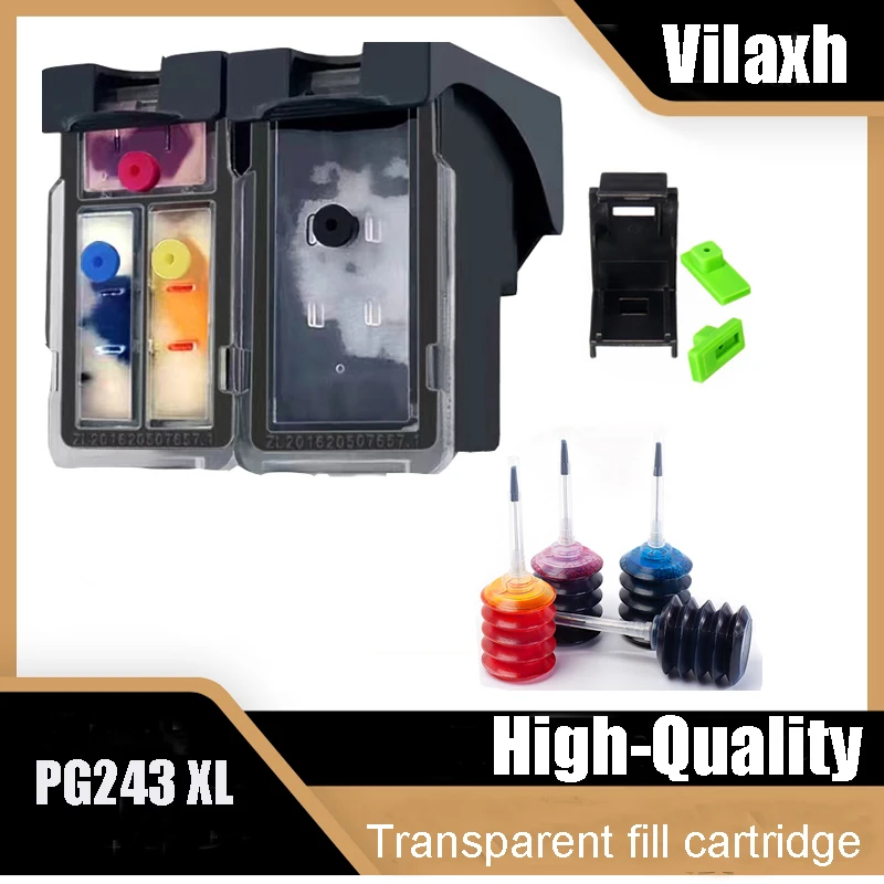 

Комплект чернильных картриджей Vilaxh PG243 243XL CL244 244XL для принтера Canon TR4520 TS302 MX490 MX492 MG2420 MG2922 MG3020