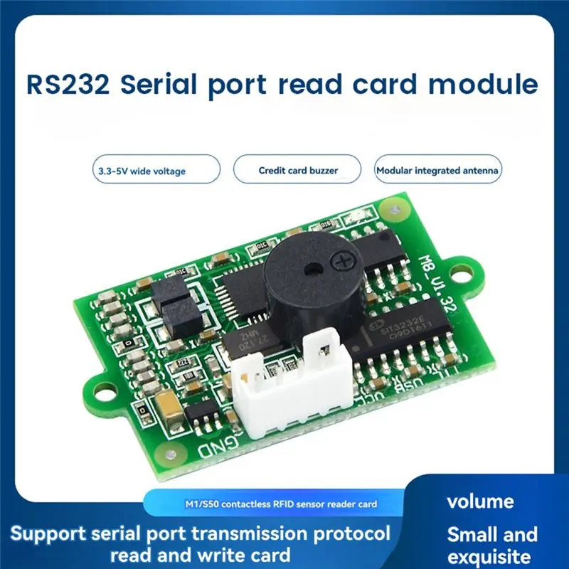 Фото Модуль считывателя RFID RS232, считыватель IC-карт, бесконтактный считыватель смарт-карт 13,56 МГц, поддержка протокола 14443A, совместимость с Windows - Y41A №4