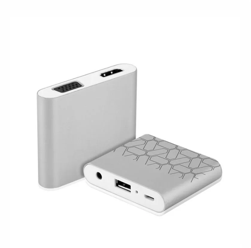 

Видеоадаптер VGA 1080P с USB на HDMI, цифровой AV-конвертер для iPhone, Android, конвертер для проектора/монитора