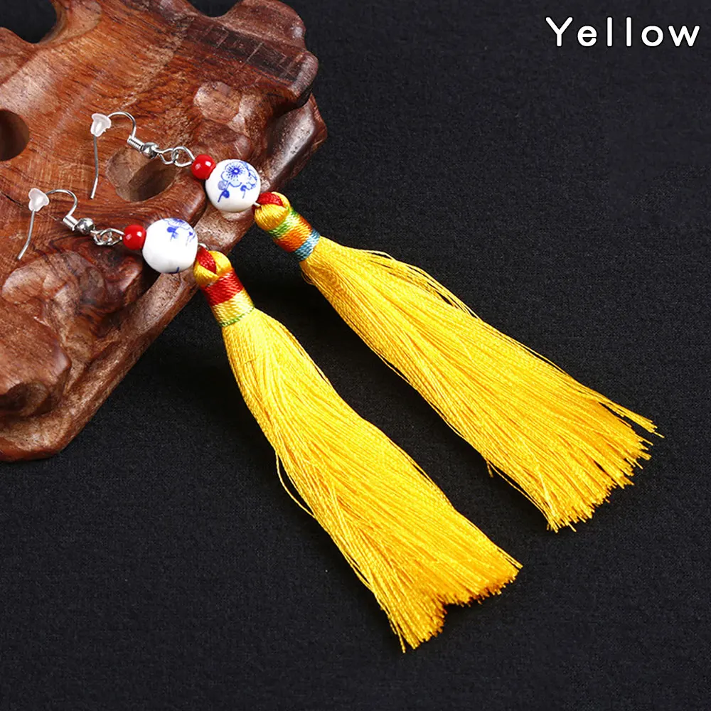 Andcool этнические Винтажные серьги трендовые 2024 с кисточками женские длинные для