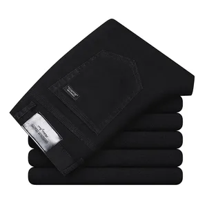 2021 Черные Серые Брендовые джинсовые брюки мужская одежда эластичные узкие джинсы деловые повседневные мужские джинсовые облегающие брюки в классическом стиле