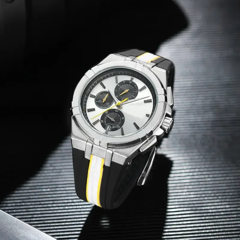 

2023 New Maurice Lacroix Aikon Quartz Chronograph Special Edition Vikings 43MM Red Dial Strap Men Watch Clock Relogio Masculino