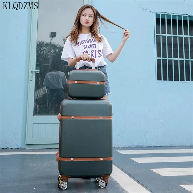 KLQDZMS Luggage Suit 20 Inch Mute Universal Wheel Cabin Suitcase Women Durable Hard Shell Trolley Case Men Multiple Sizes