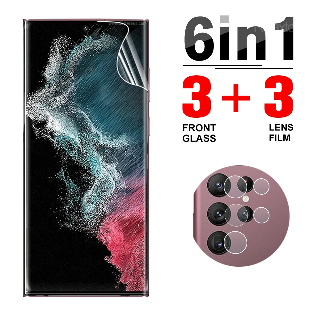 

Передняя пленка 6 в 1 Hydrohel 3 для Samsung S20 S21 и 3, Защитная пленка для объектива камеры Samsung S22, Защитная пленка для экрана