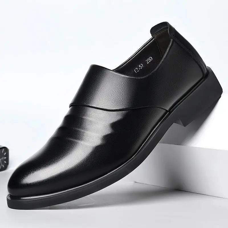 

Men's Loafers Leather Casual Shoes Summer Breathable Soft Bottom Driving Cowhide Slip-on Lazy Shoes Business All-Match