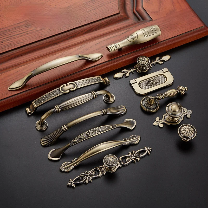 

Antique Handle Knob Furniture Handle Kitchen Cabinet Handle Drawer Handle Pulls Zinc Alloy Cupboard Handles European Handles