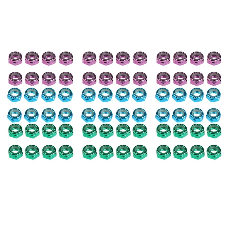 

72Pcs Skateboard Truck Wheel Axle Screw Nuts Longboard Hardware Accessories