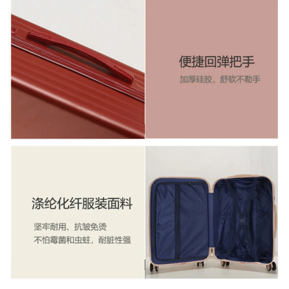 Luggage Fixed belt Hardside Rolling Luggage Men Women Travel Suitcase 100% PC with Spinner Wheels TSA Lock Trolley 20 24 26