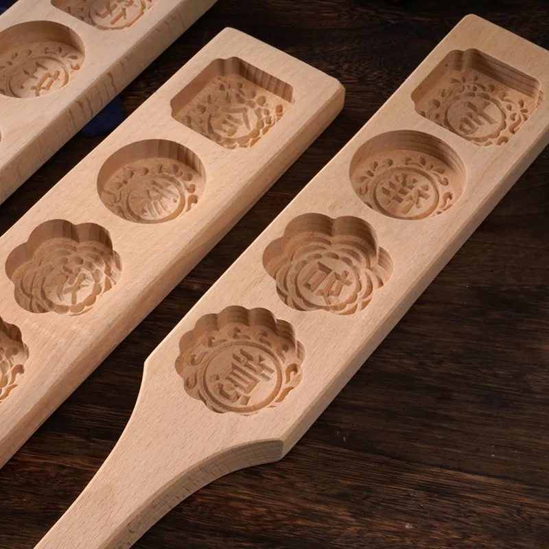 Деревянная форма для лунных пирожных с мунговой фасолью для выпечки снежных пирожных для тыквенного пирога и украшения печенья.
