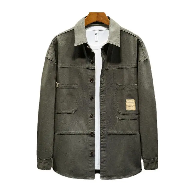 Джинсовая рубашка-куртка мужская весна и осень японский бренд прилива ретро