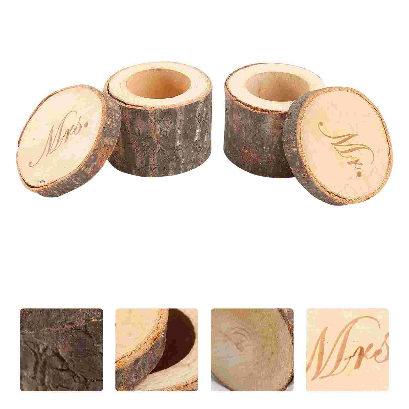 

1 Pair Ring Cases Ring Boxes Decorative Box Gift Favor Ring Bearer Box for Wedding Engagement