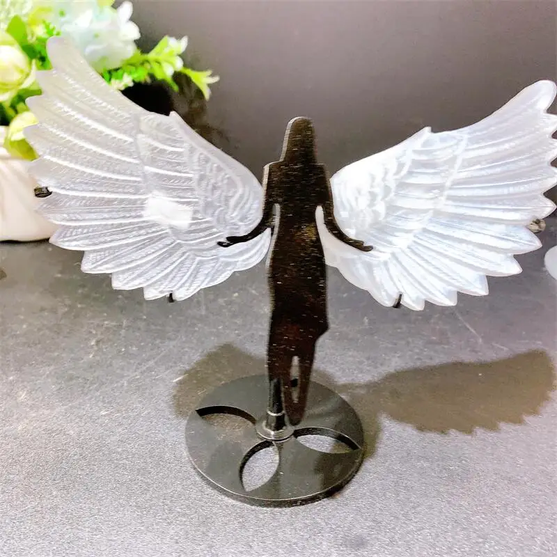 

10 set selenite angel wings carving (5pcs gold +5pcs silver )