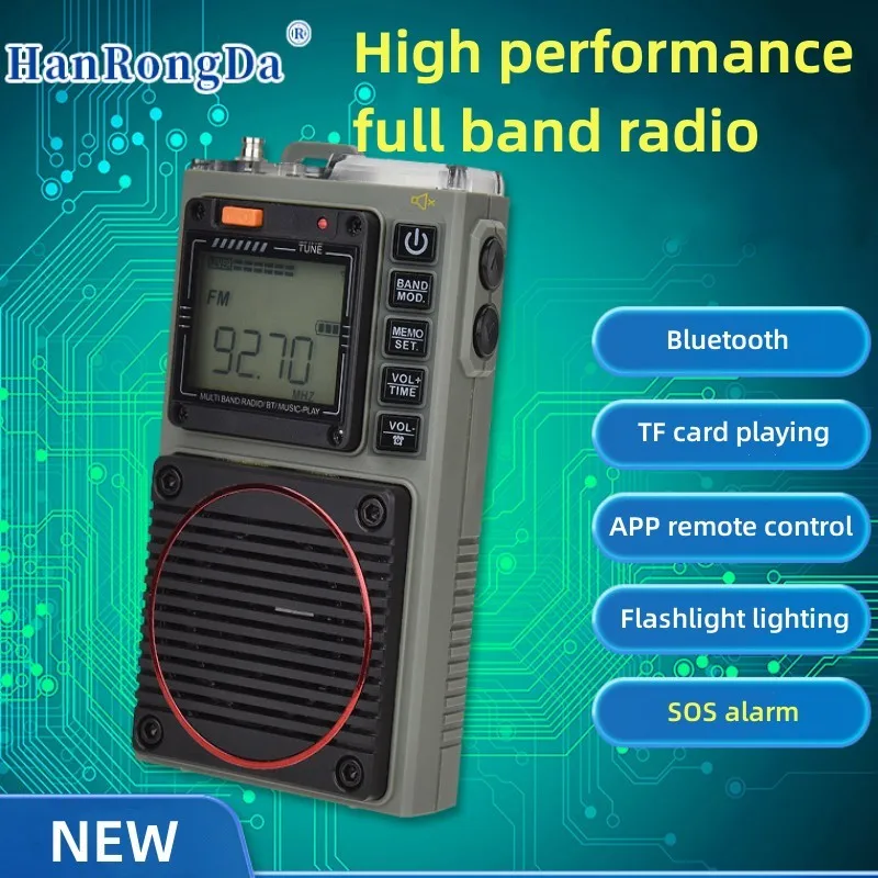 

HRD-787 High-performance Full Band Radio, Portable Bluetooth Card Player For The Elderly, Support Flashlight Lighting, SOS Alarm