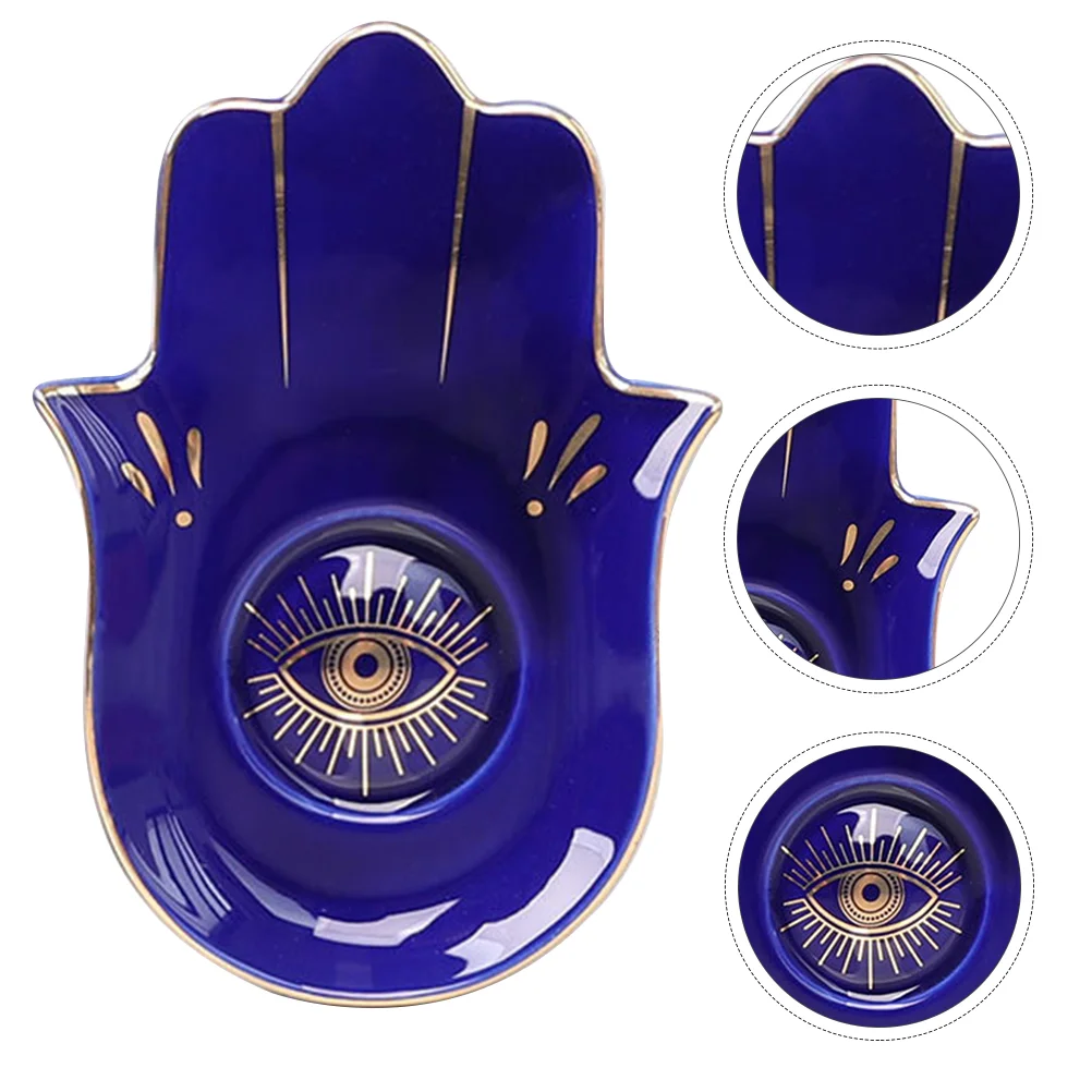 

Tray Plate Jewelry Trinket Key Dish Storage Ceramic Display Ring Desk Holder Decorative Necklace Eye Decoration Organizer
