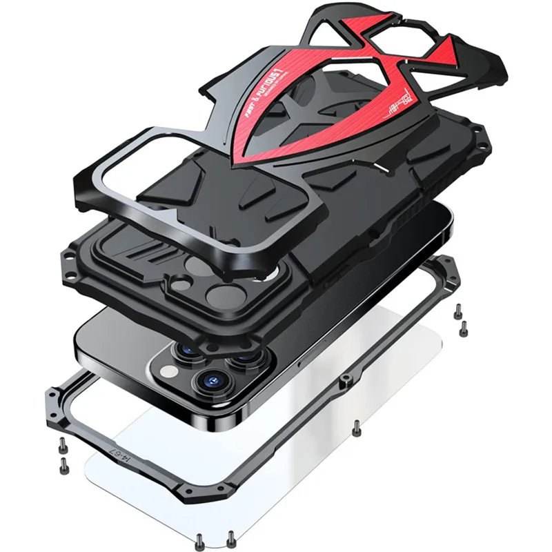 Сверхмощный металлический бампер для iPhone 14 15 Pro Max гибридный устойчивый к