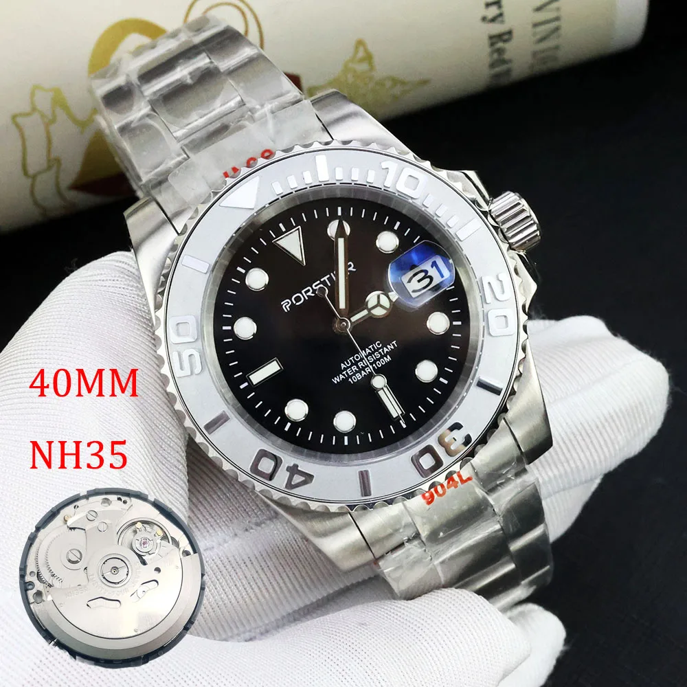 

PORSTIER Top Brand Luxury Men Mechanical Watches Sapphire 40MM NH35 Yacht Automatic Watch 904L Oyster Bracelet Waterproof Clock