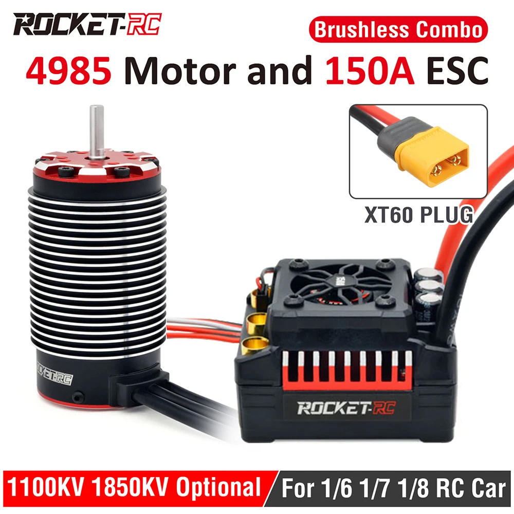 

Бесщеточный двигатель SURPASSHOBBY Rocket-RC 4985 и ESC Combo 150A 2-4S для 1/6 1/7 1/8 RC Traxxas X-MAXX ARRMA Monster Truck Car