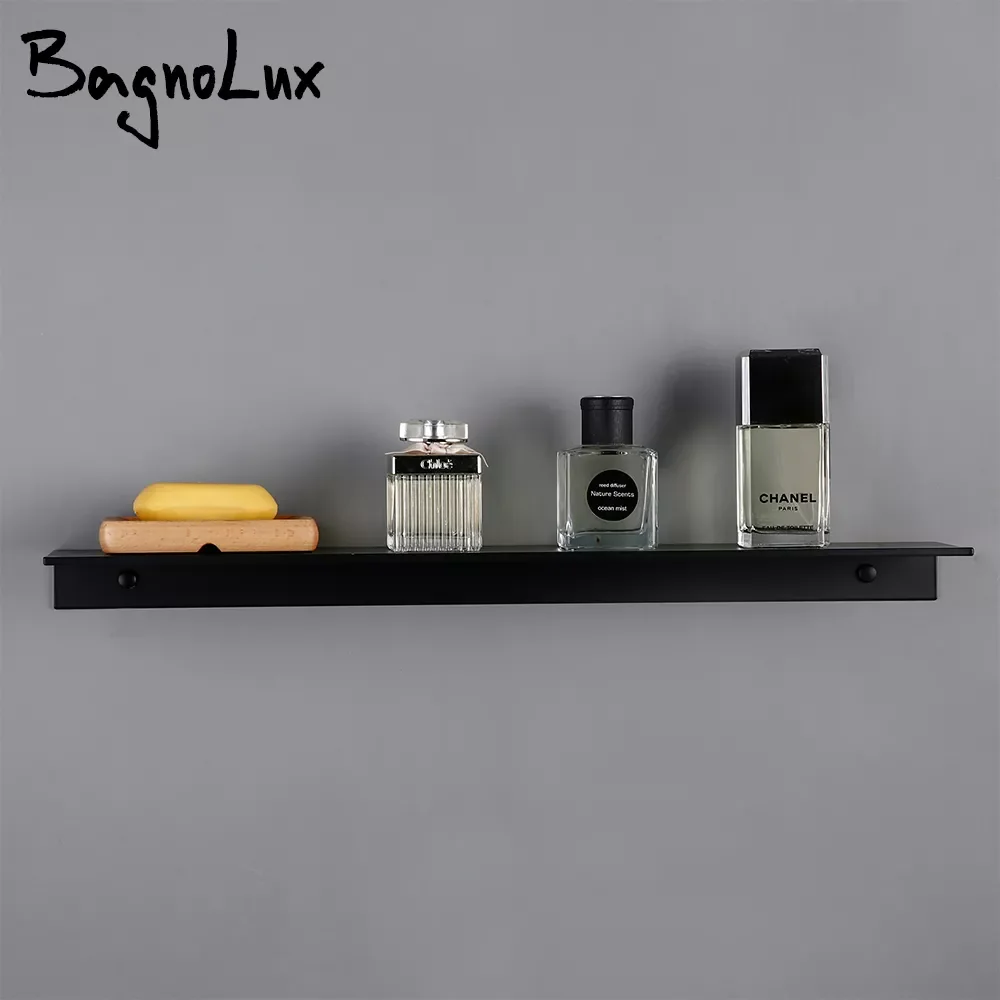 

White Black Aluminum Wall Mounted Type Single Tier Multipurpose Bathroom Kitchen Shower Room Toilet Accessories Shelves Rack