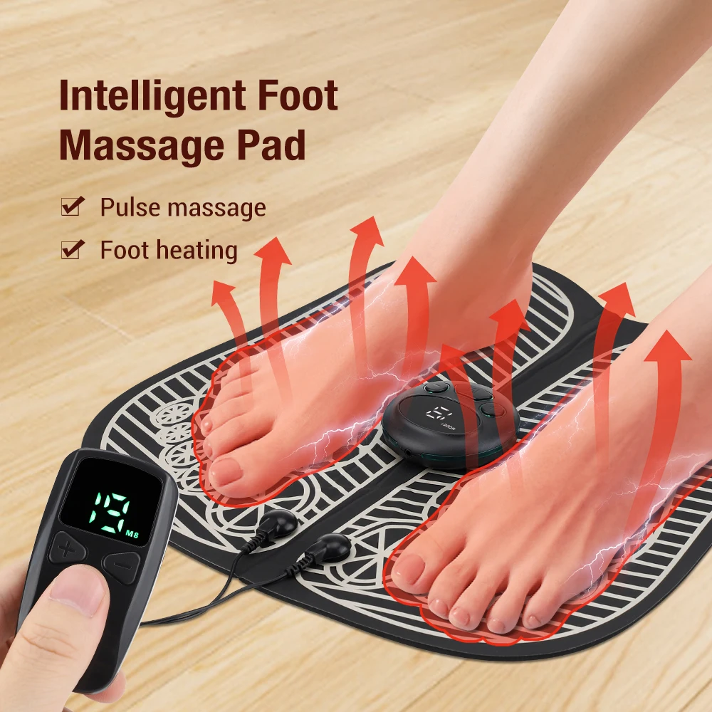 

EMS Heating Electric Foot Massager Pad Pulse Physiotherapy Muscle Stimulator Pain Relief Eliminate Leg Edema Foot Massage Mat