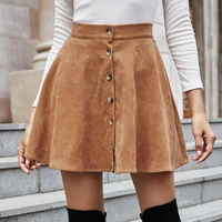 summer corduroy women skirts 2022 new fashion vintage high waist ladies faldas solid color casual mini mini jupe mujer