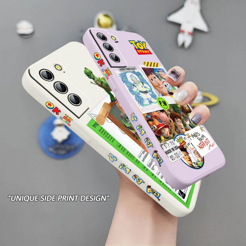

Toy Story Woody and Buzz Phone Case For Samsung Galaxy S22 S21 S20 Pro FE S10 Note 20 10 Plus Ultra Liquid Left Rope Cover