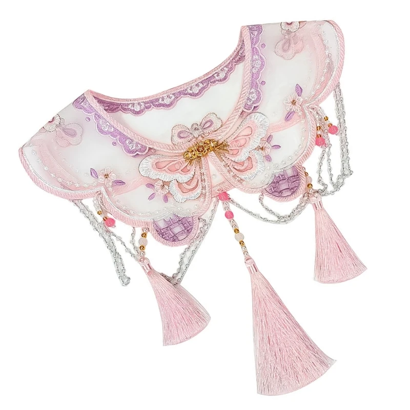 Новый стиль наплечная накидка с вышивкой бабочки для дам шаль накладным