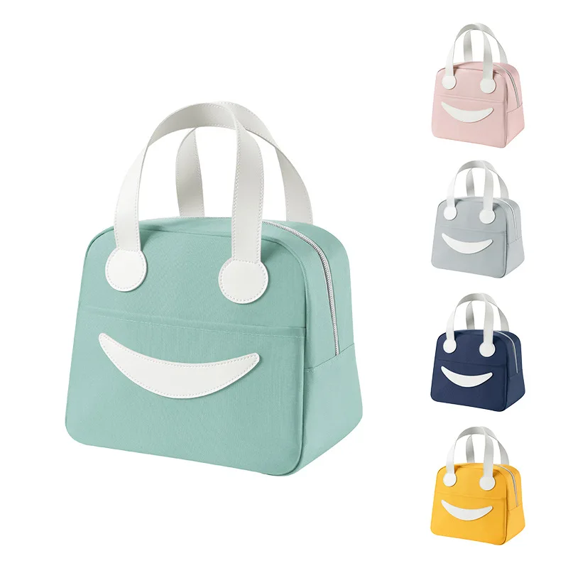 

Smiley Face Aluminum Foil Insulated Lunch Bag Portable Bento Bag Cans Beer Seafood Ice Pack Outdoor Picnic Bags