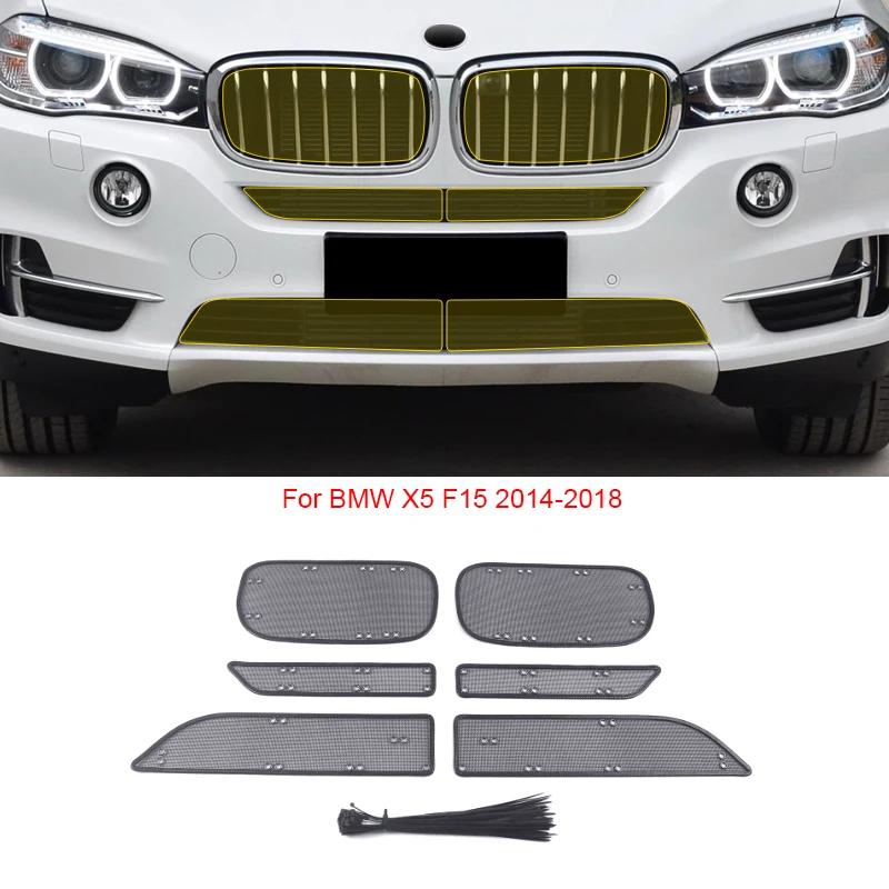 Автомобильная сетка с защитой от насекомых для BMW X5 F15 G05 2014-2025, крышка резервуара для воды, защитная сетка для гоночной сетки, конденсатор