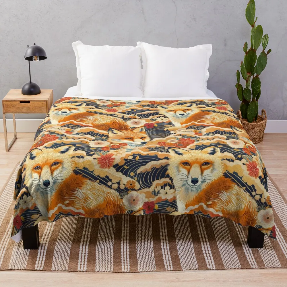 Потрясающее очарование - бесшовное одеяло с узором Furoshiki дизайнерское диван