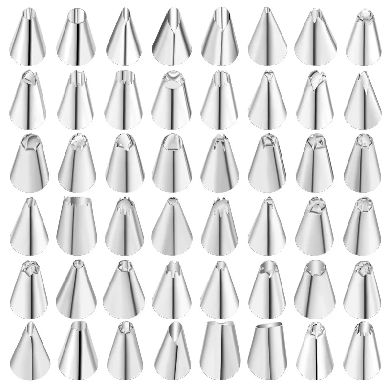 

48 Types Of Butter Glue Flower Mounting Nozzle 304 Stainless Steel Flower Mounting Tool DIY Cookie Cake Biscuit Baking Tool