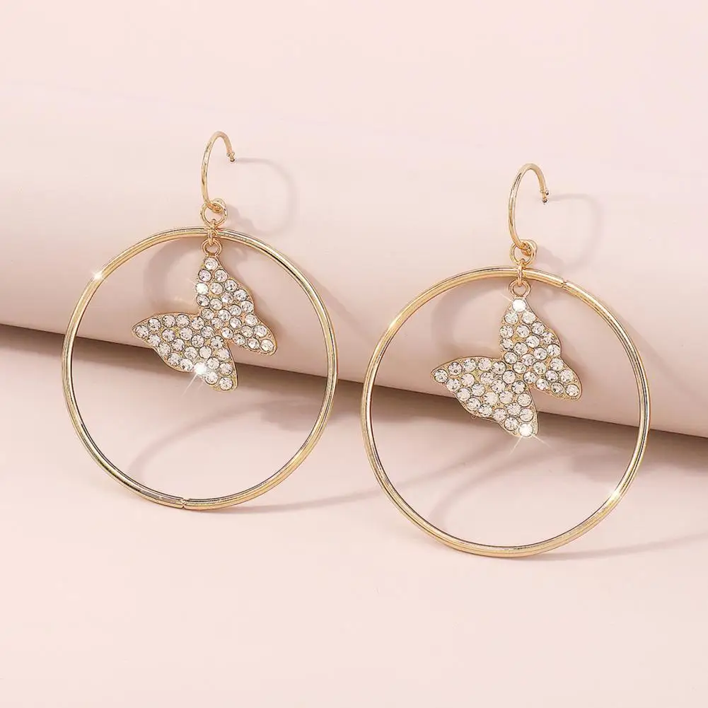 

Stylish Hook Earrings Sparkling Anti-fade Female Pendant Earrings for Banquet
