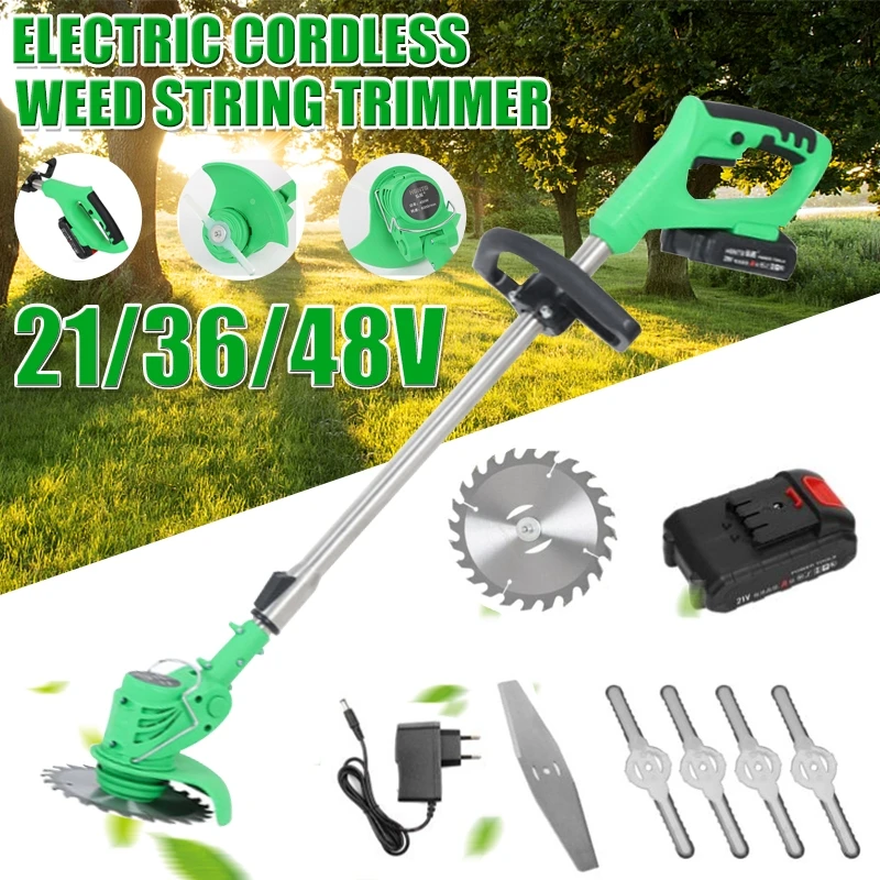 42V Electric Lawn Mower Li-ion Cordless Powerful Electric Gr