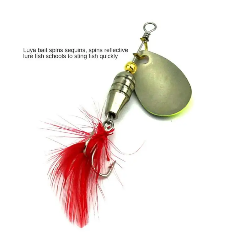 

6.0g Spin Spoon Fishing Lures Metal Rotating Sequins Wobblers Treble Hooks Artificial Bait Carp Bass Pesca Tackle