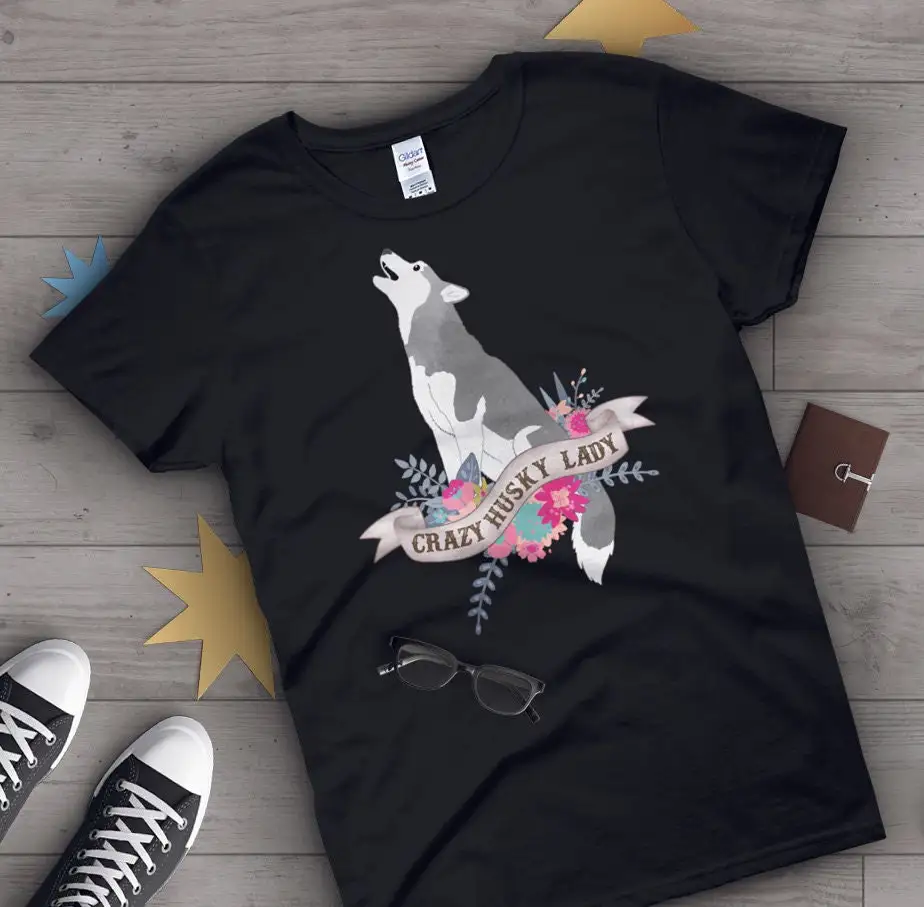 Футболка с хаски женская футболка для любителей собак топы милым домашним