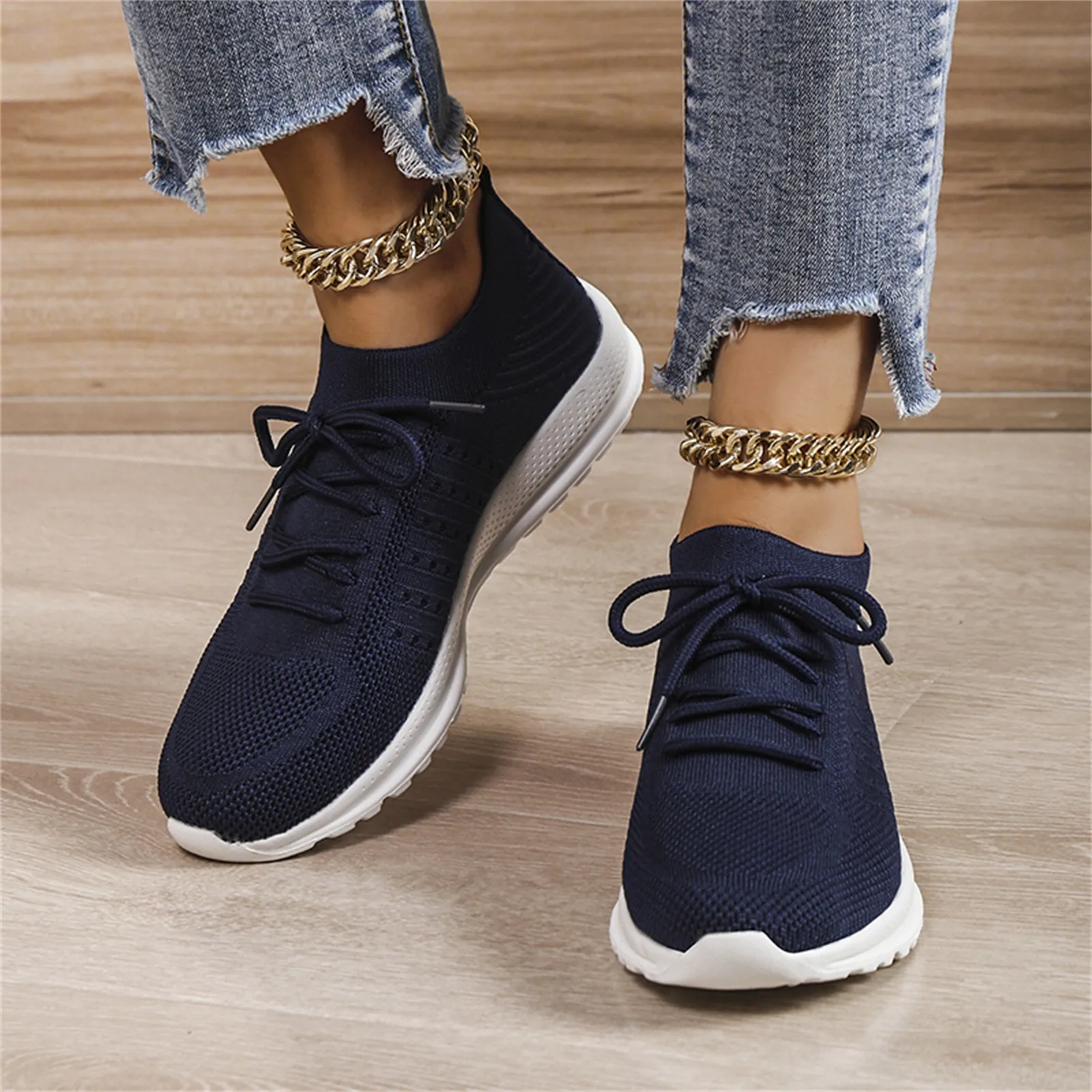 

Classic Women Sneakers Casual Flats Air Mesh Lace Up Breathable Trainers Ladies Comfort All Match Sneakers Tennis Shoes Feminino
