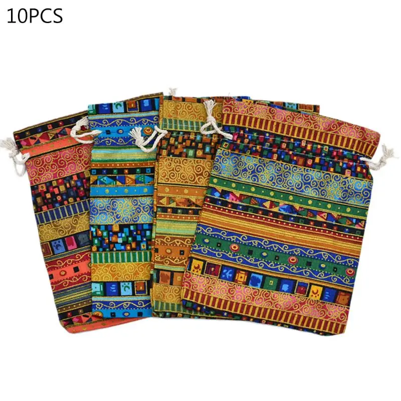 

10Pcs/pack Tarot Drawstring Bag Board Game Divination Cards Mini Storage Pouch
