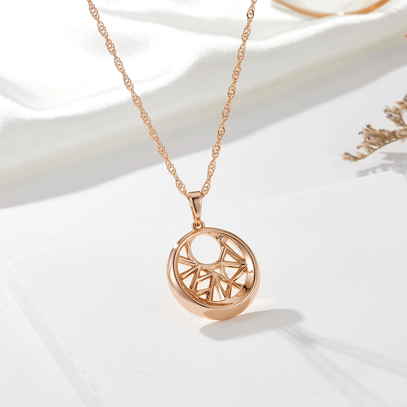 Кулон SYOUJYO блестящий зеленый циркон 585 розовое золото для женщин