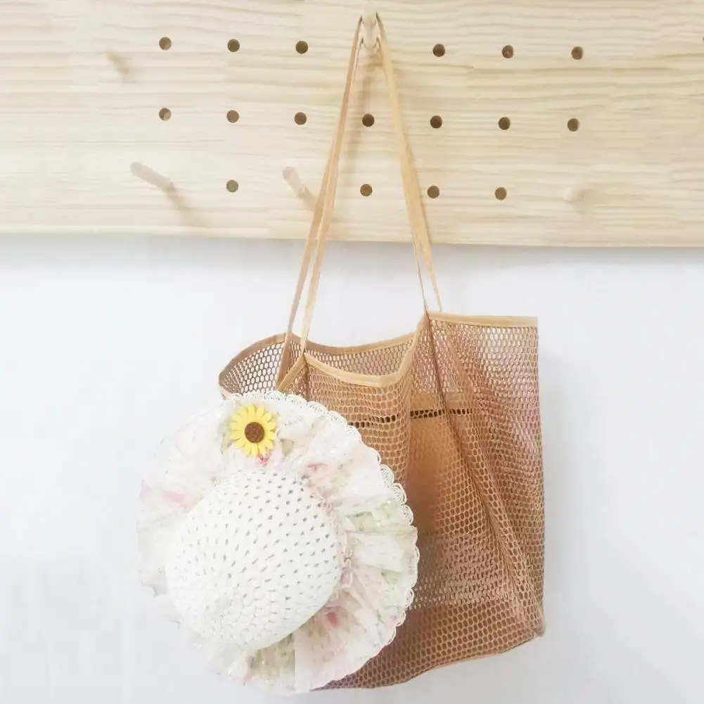 Дорожная пляжная сумка для женщин ажурная сетчатая сумочка на плечо со съемной