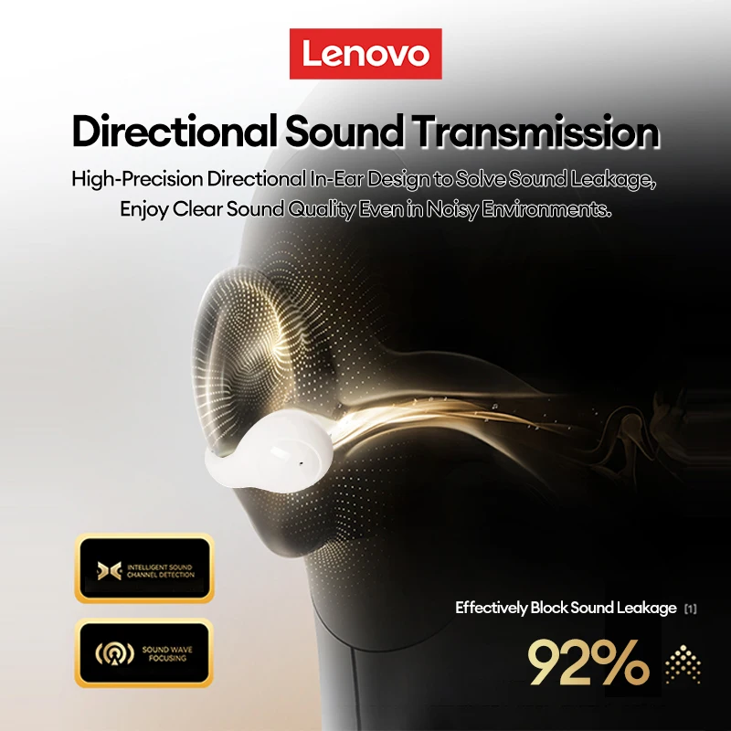 Фото Оригинальные беспроводные наушники Lenovo LP25 OWS, зажим для ушей, Bluetooth наушники, HIFI стерео музыка, игровой звонок, наушники с шумоподавлением №5
