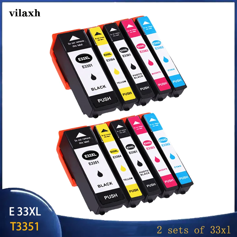 

Vilaxh Compatible Ink Cartridge For Epson XP530 XP630 XP830 XP635 XP540 XP640 XP645 xp900 T3351 T3361 T3364 For Europe Printer