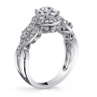 hoyon 18k white gold color retro 80 points diamond style ring womens oiran micro encrusted stone carat wedding engagement ring
