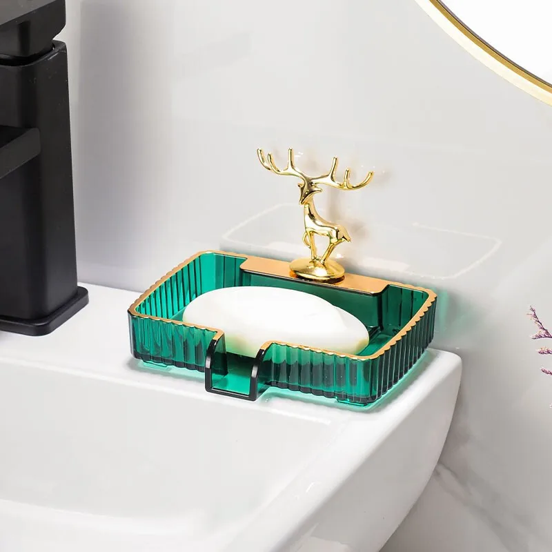 

Creative Light Luxury Soap Box Placement Style Soap Box Drain Home Bathroom Toilet Soap Storage Box Plastic Soap Box