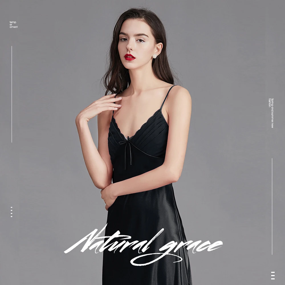 

Suspenders Pajamas Large Size Lover Women Summer Ice Silk Nightdress Sexy Long Home Wear Soft and Comfortable to Sleep Better