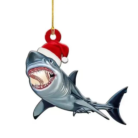 Морские животные, Акула, рождественские украшения, милые Подвески, рождественские декоративные акриловые украшения для рождественской елки
