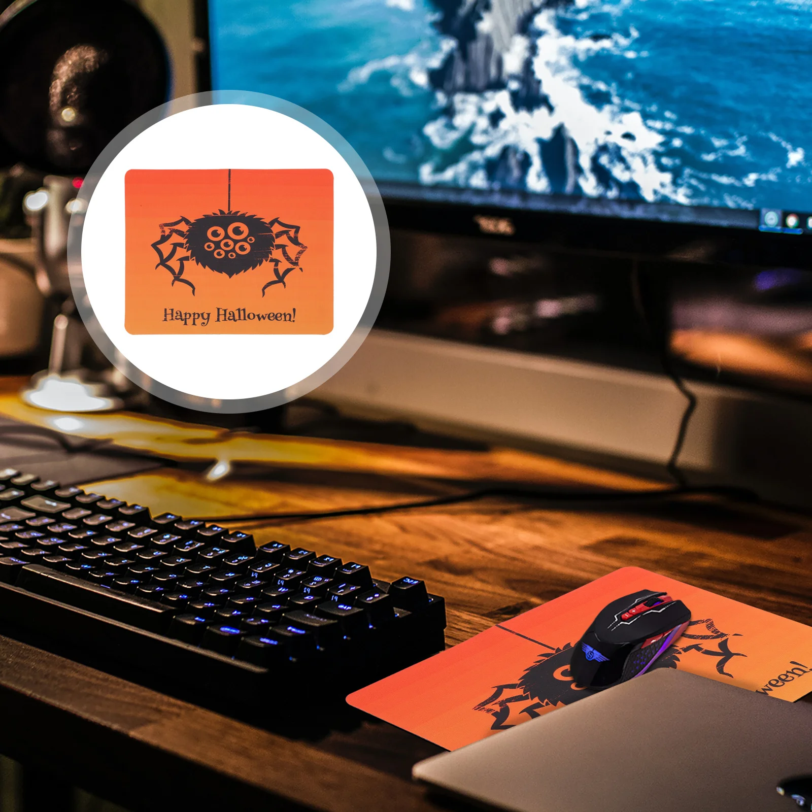 

Non-slip Rubber Pad Spider Rectangle Mousepad for Computer