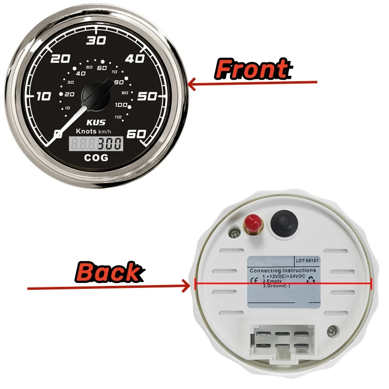 KUS 0-60Knots Белые GPS-спидомеры 85 мм ЖК-дисплей Скорость миляметры 0-110 км/ч Морской