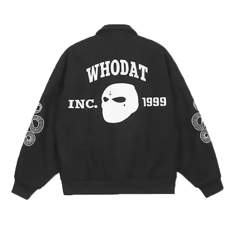 Куртка мужская и женская с вышивкой бейсбольная Униформа принтом черепа